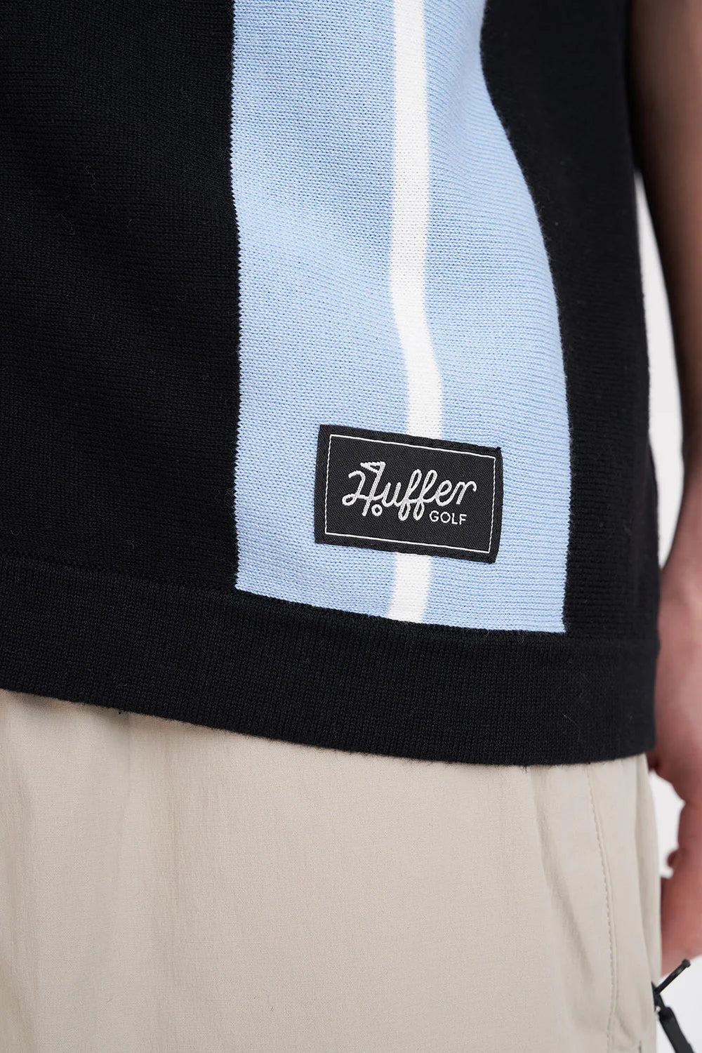 HUFFER GOLF Birdie Polo Knit Shirt Black