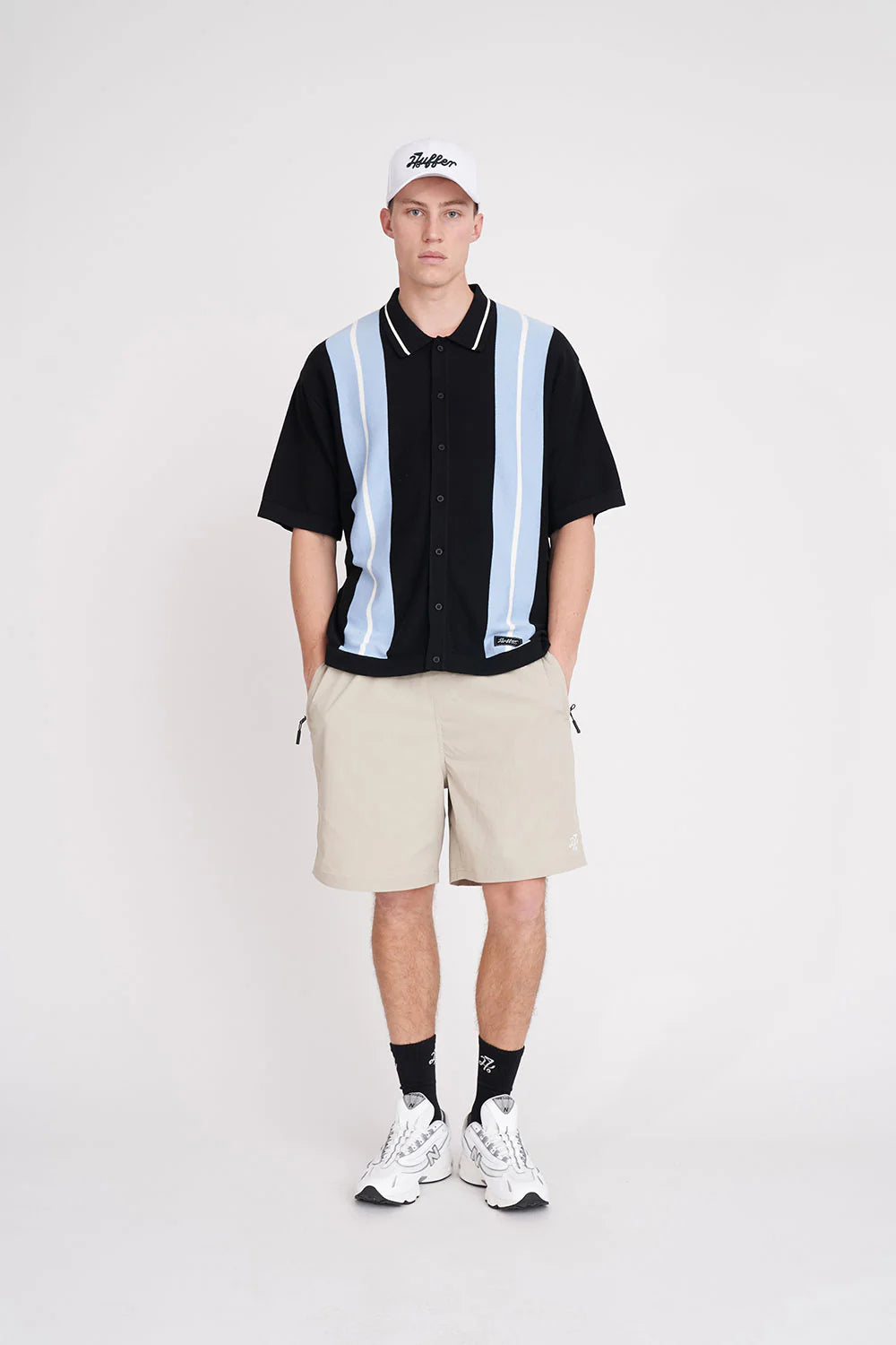 HUFFER GOLF Birdie Polo Knit Shirt Black