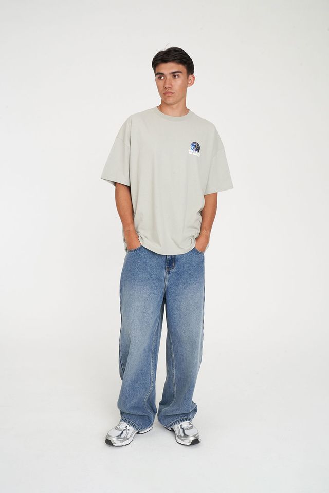 HUFFER Earther Block Tee Stone