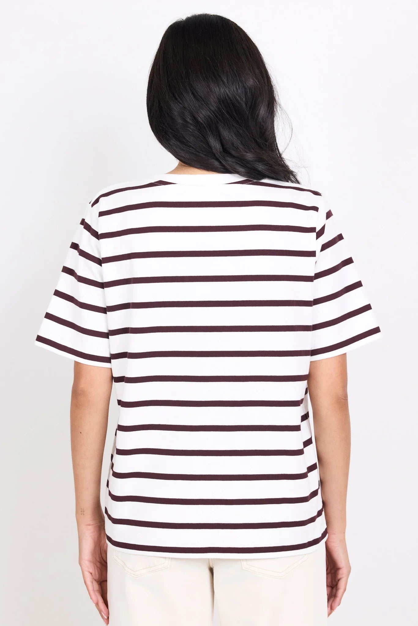 RE:UNION Binding Chocolate Stripe Boxy Fit Tee