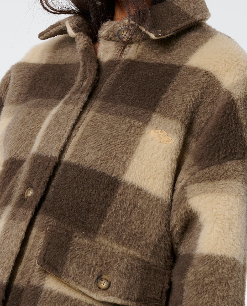 RIP CURL Cala Nights Check Jacket Khaki