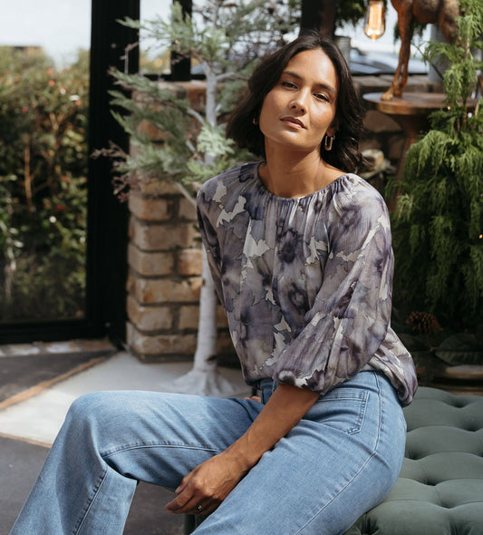 ET ALIA Casey Top Wallflower Print