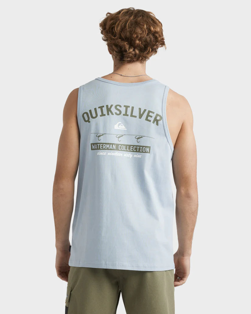 QUIKSILVER Cast Out Singlet Tank Ashley Blue