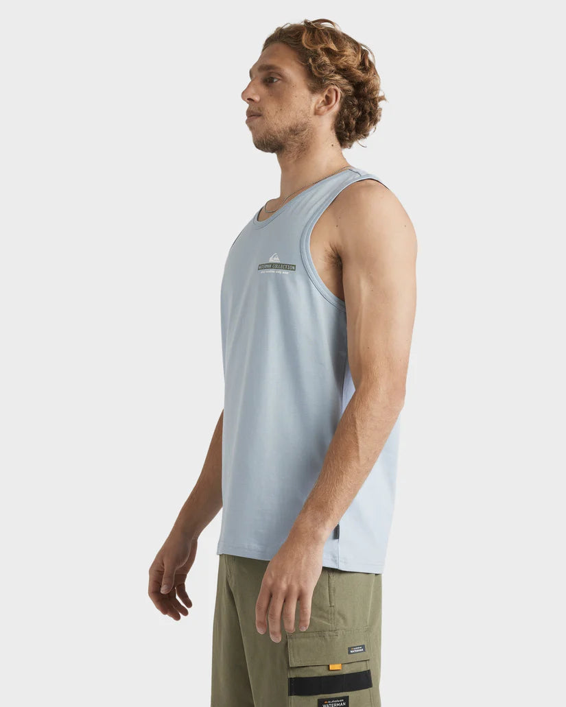 QUIKSILVER Cast Out Singlet Tank Ashley Blue