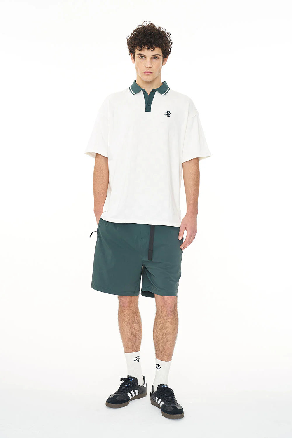 HUFFER GOLF Check Par Polo Shirt Chalk