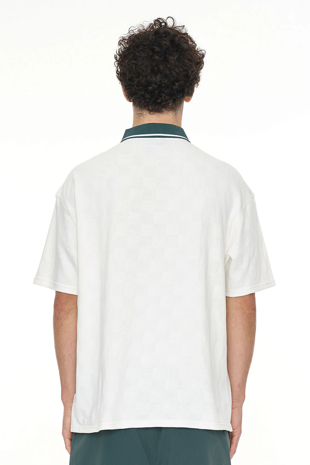 HUFFER GOLF Check Par Polo Shirt Chalk