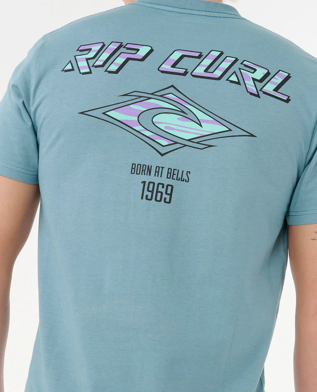 RIP CURL Fade Out Icon Tee Storm Blue