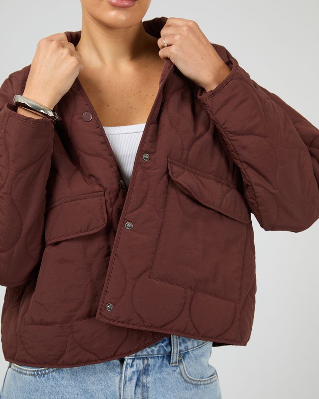 SILENT THEORY Archer Stitched Jacket Cherry