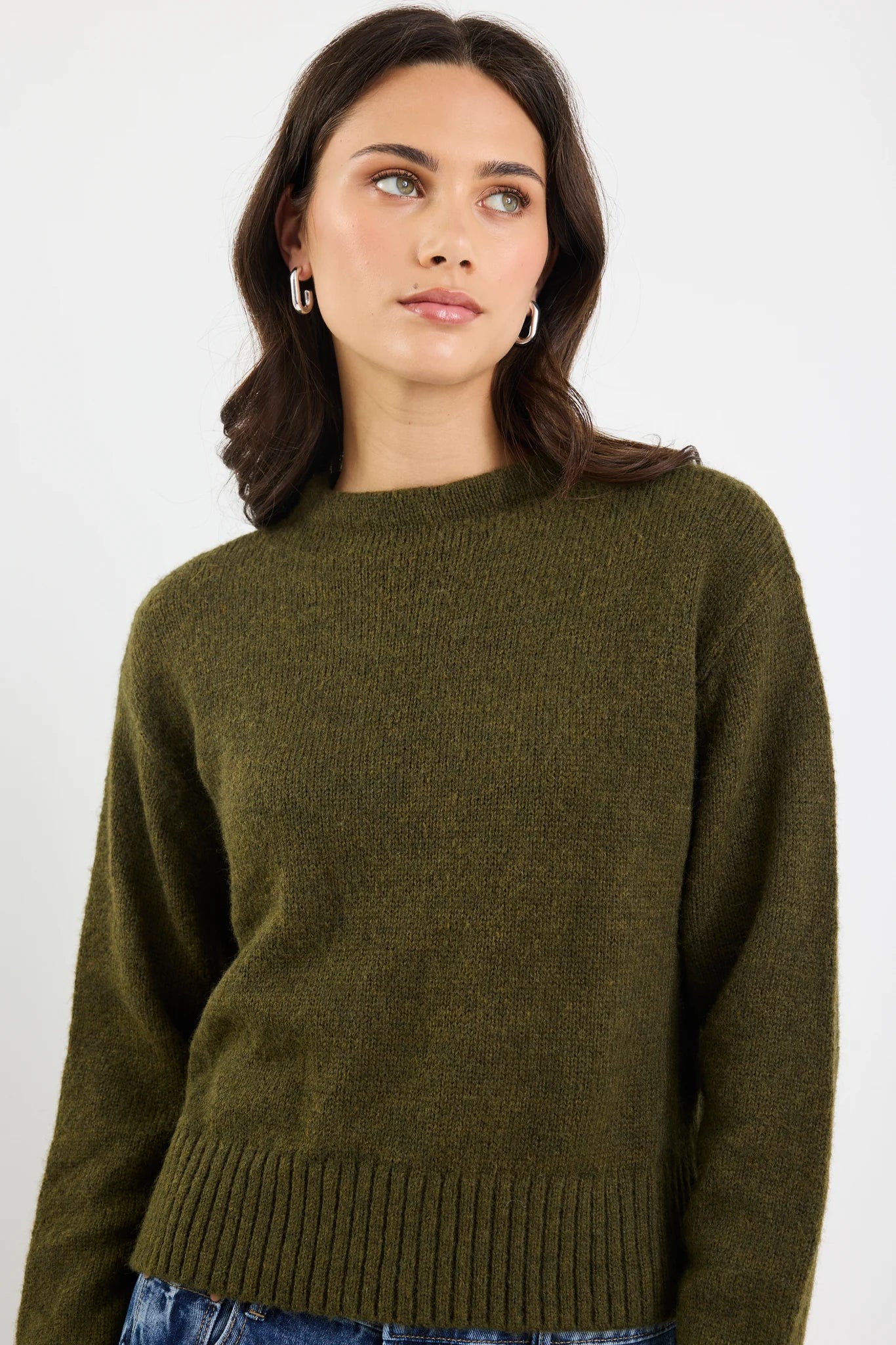 BY ROSA Huddle High Neck Khaki Knit