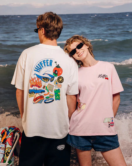 HUFFER Headliner Block Tee Chalk