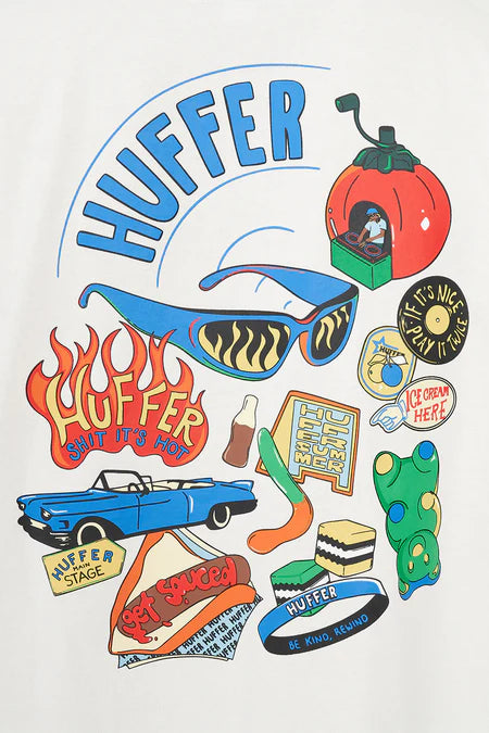 HUFFER Headliner Block Tee Chalk