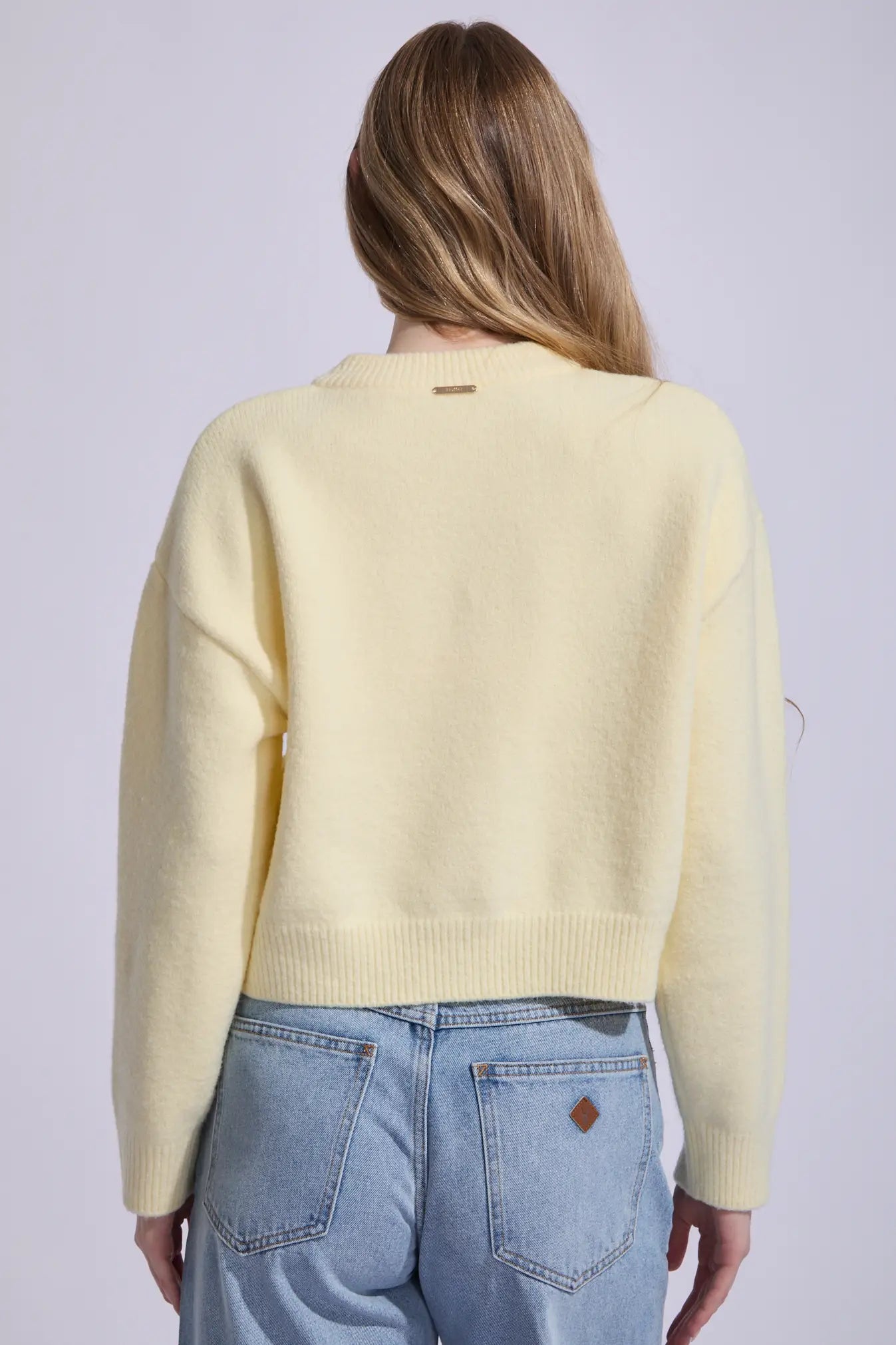 HUFFER Elle Crop Cardigan French Vanilla
