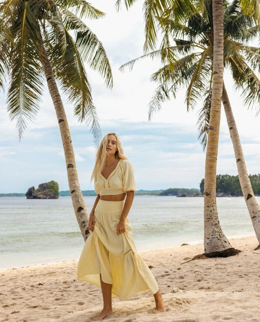 Billabong In the Palms Top Retro Yellow