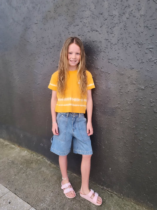 RIP CURL Ty Tie Dye Crop Tee Orange