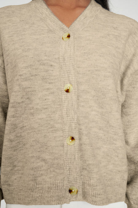 HUFFER Kendall Cardigan Oat Marle