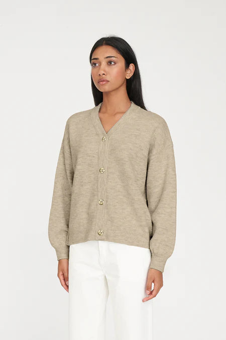 HUFFER Kendall Cardigan Oat Marle
