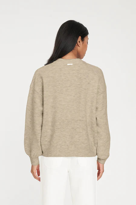 HUFFER Kendall Cardigan Oat Marle