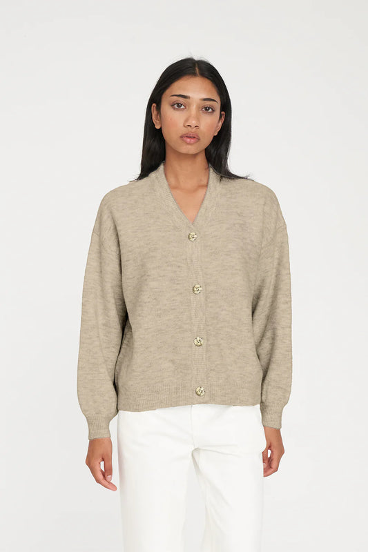 HUFFER Kendall Cardigan Oat Marle
