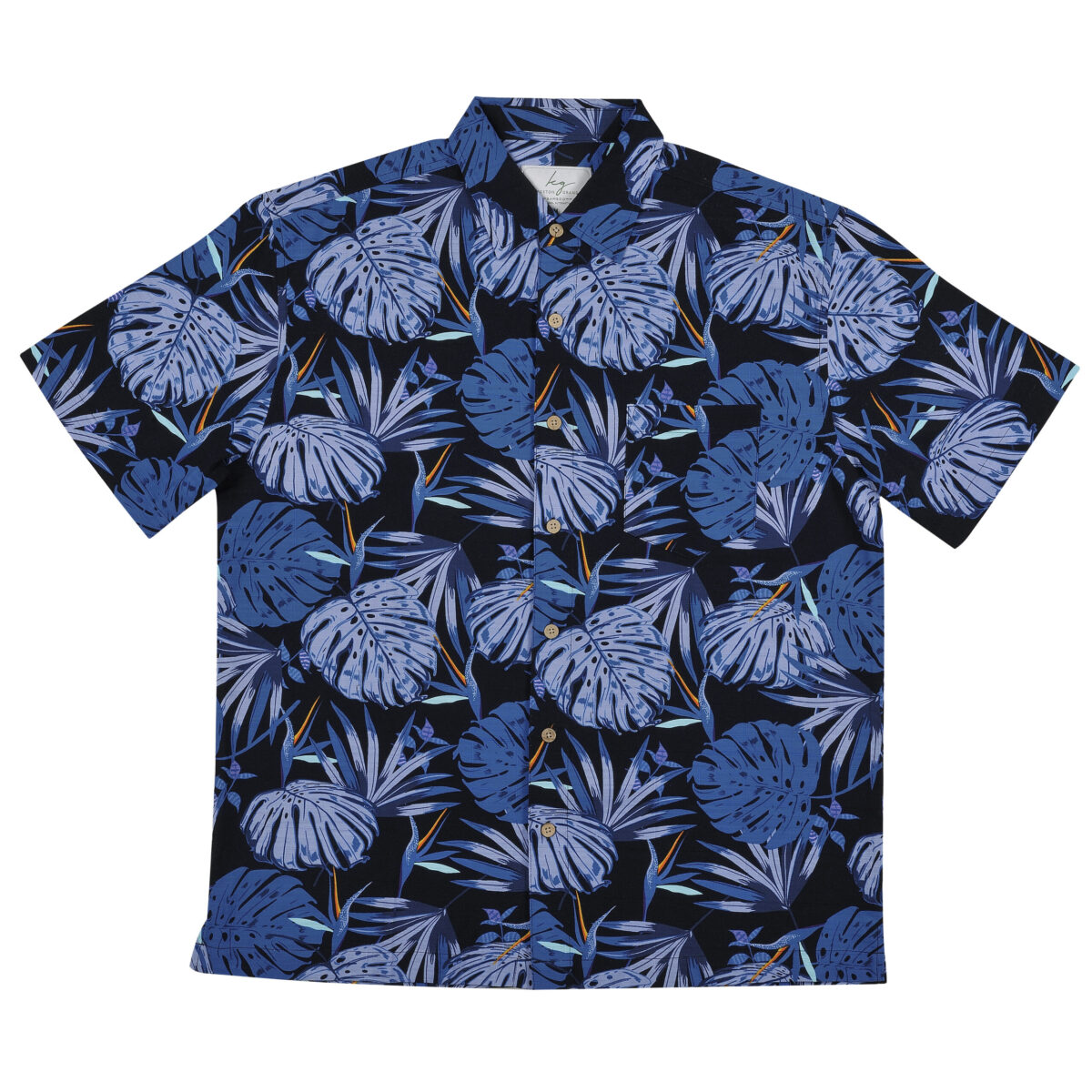 KINGSTON GRANGE Midnight Palms Bamboo Short Sleeve Shirt