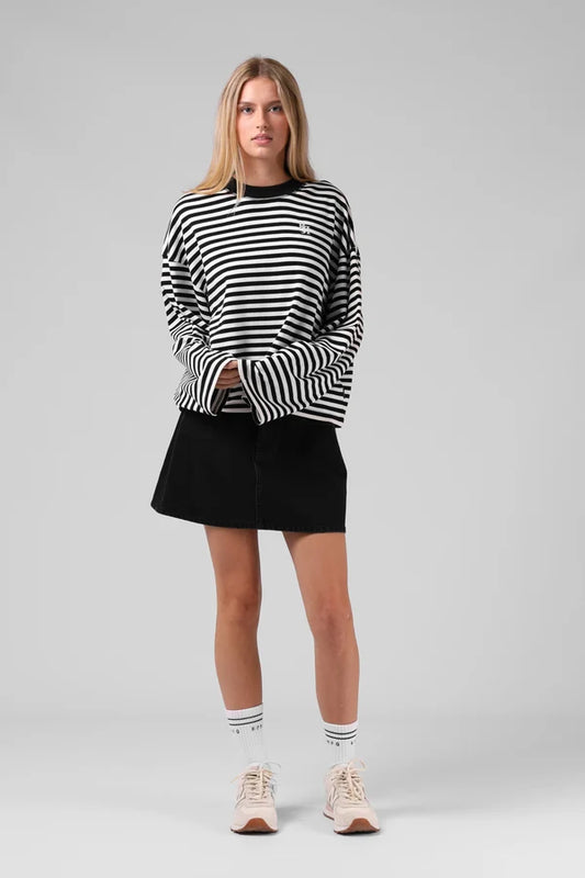 RPM Olive Long Sleeve Top Stripe