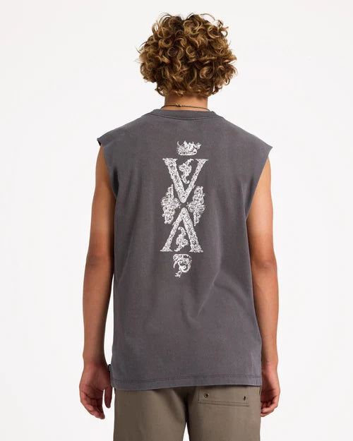 RVCA Ornate Muscle Tank Pirate Black