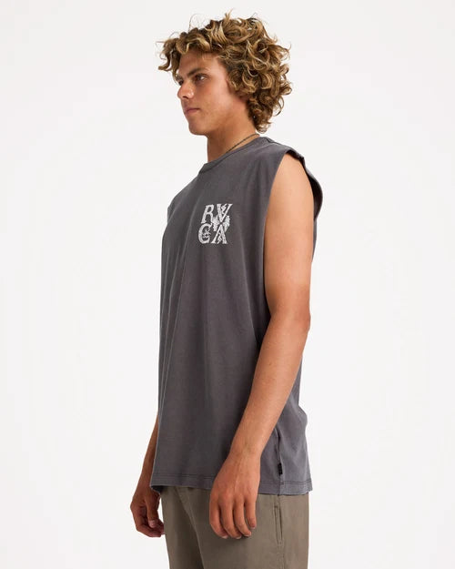 RVCA Ornate Muscle Tank Pirate Black