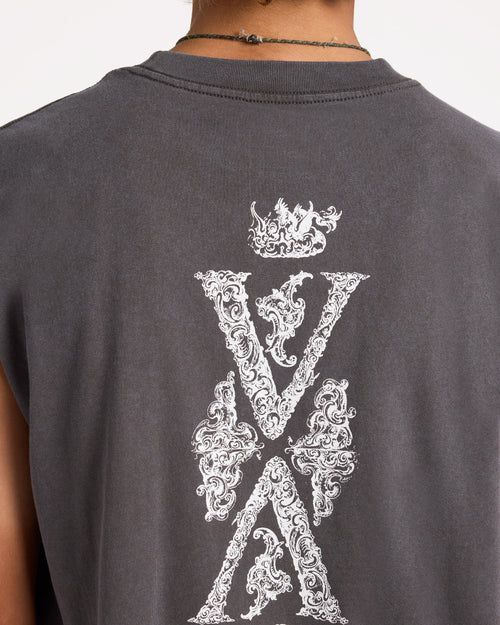 RVCA Ornate Muscle Tank Pirate Black