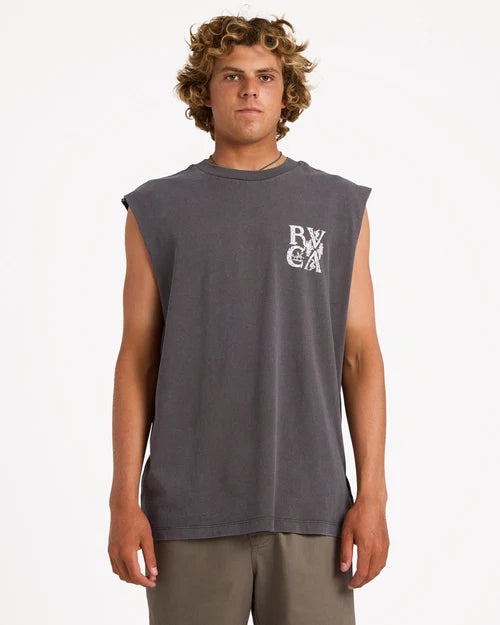 RVCA Ornate Muscle Tank Pirate Black