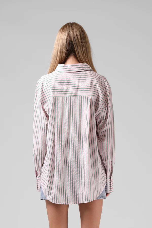 RPM Oversized Shirt Pink Stripe