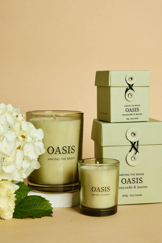 AMONG THE BRAVE Oasis Honeysuckle Jasmine 250g Soy Candle