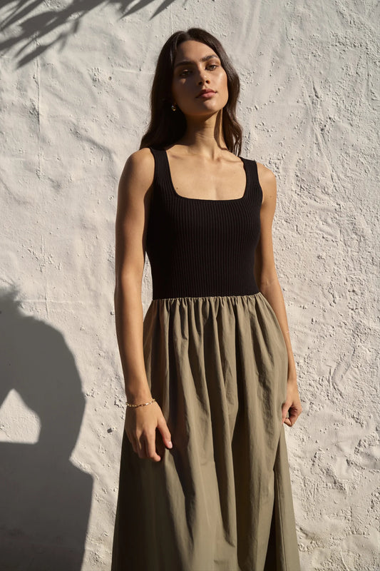 REUNION Obsidian Dress Black Khaki