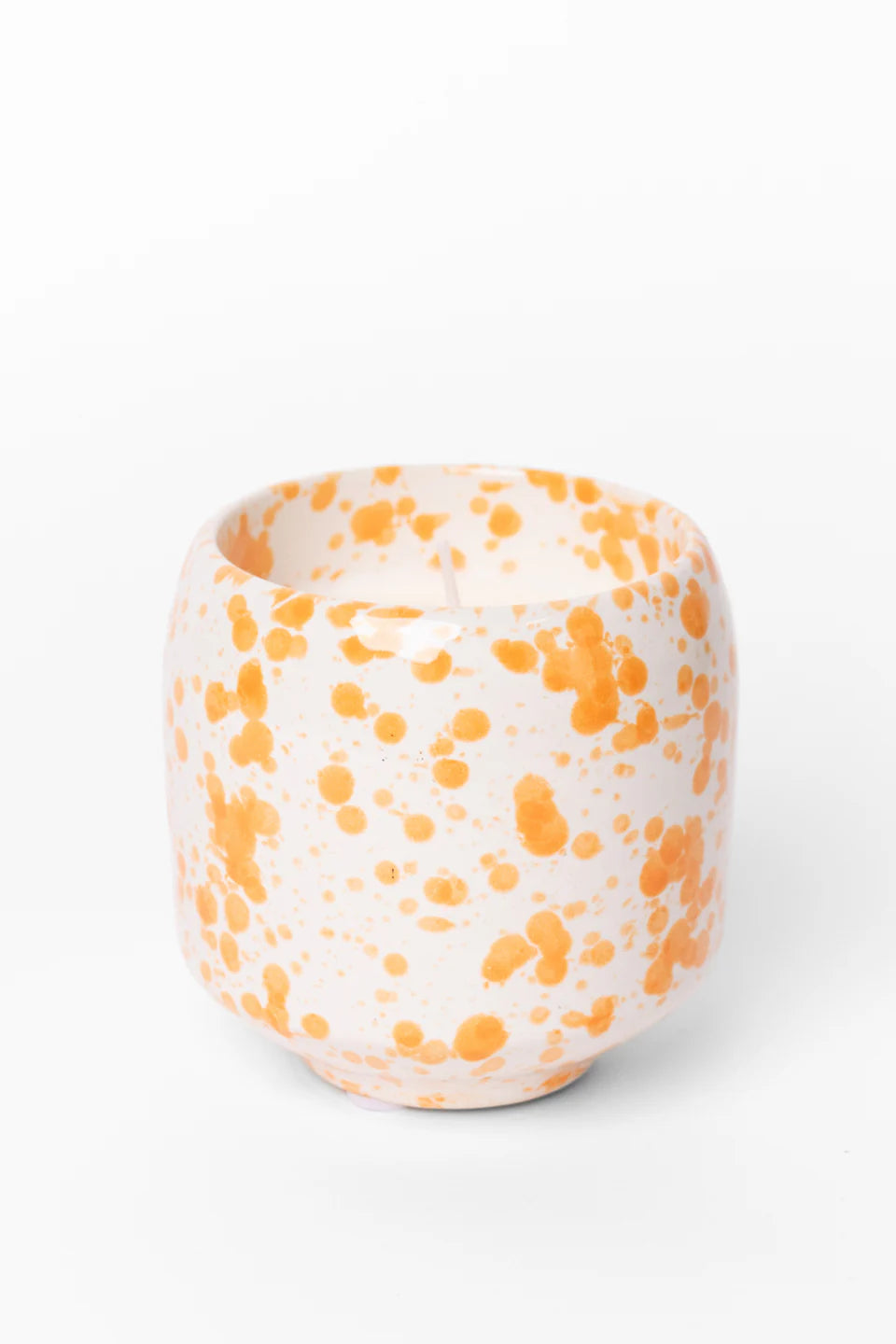 HAYZ HOMEWARES Orange Splash Glazed Ceramic Soy Candle