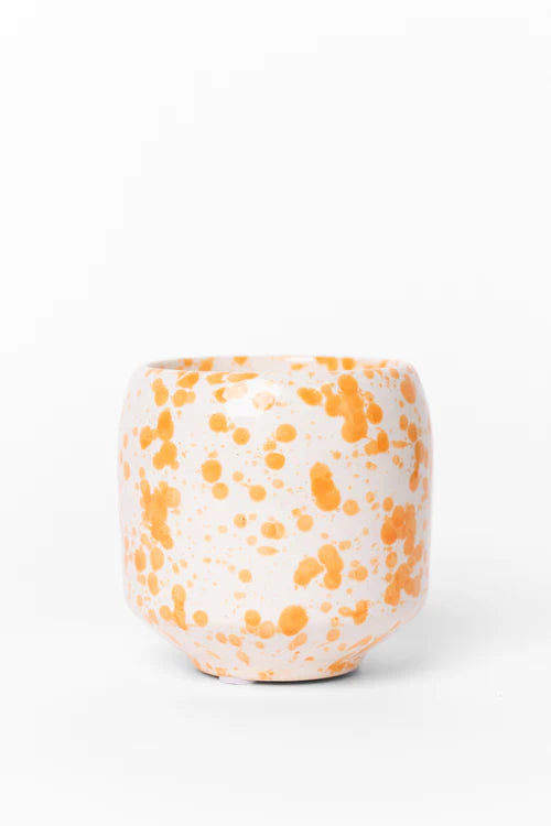 HAYZ HOMEWARES Orange Splash Glazed Ceramic Soy Candle
