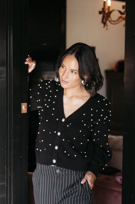 ET ALIA Pearl Cardi Black