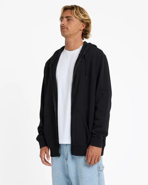 BILLABONG Premium Wave Washed Zip Thru Fleece Jacket Black