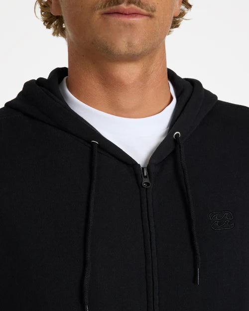 BILLABONG Premium Wave Washed Zip Thru Fleece Jacket Black