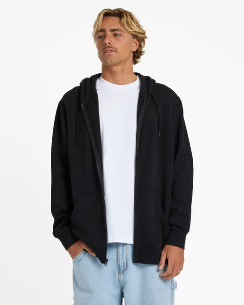 BILLABONG Premium Wave Washed Zip Thru Fleece Jacket Black