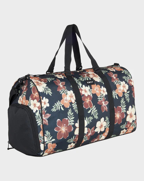 ROXY Pumpkin Spice Weekender Duffle Bag Black Floral