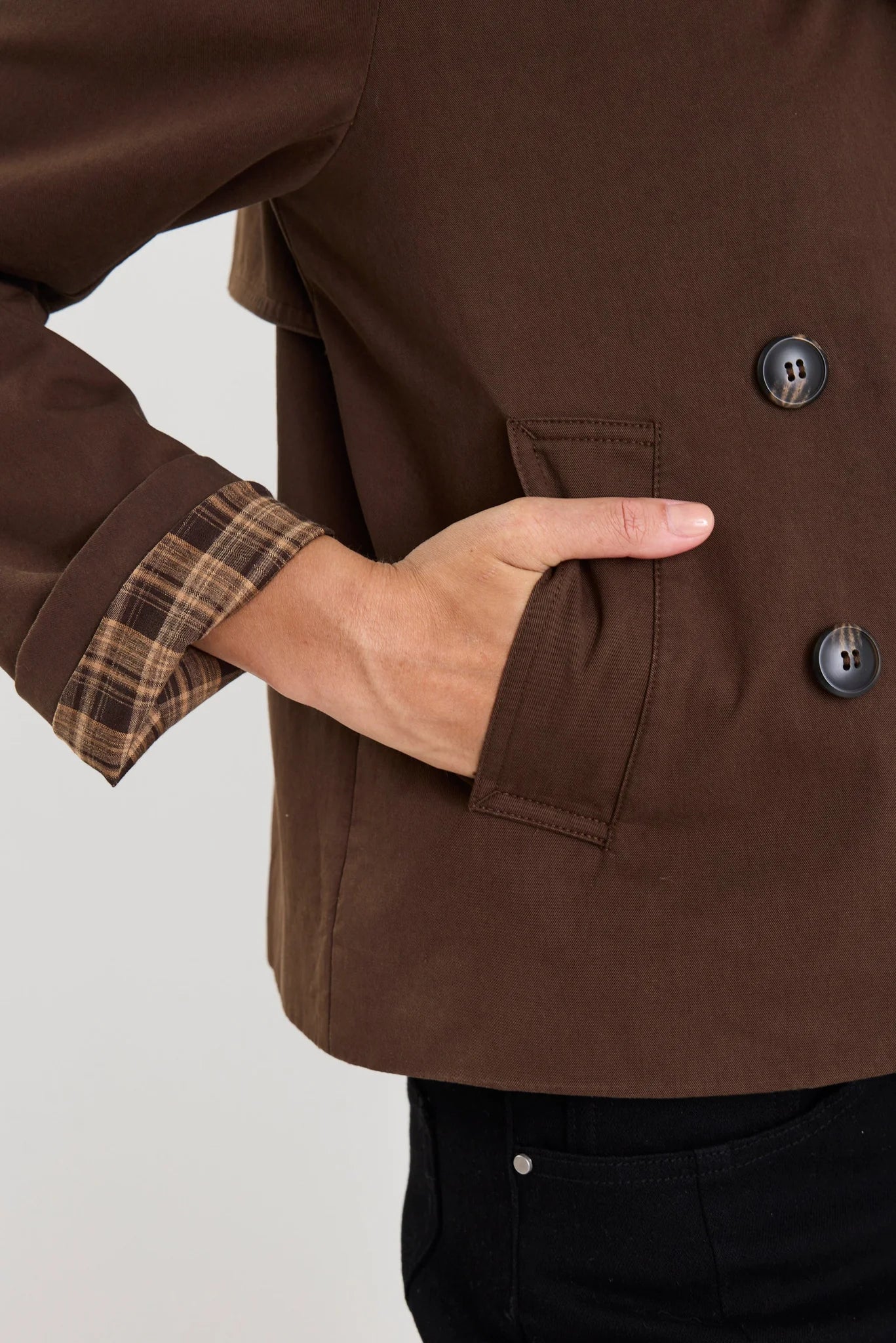 STORIES BE TOLD Pathway Cropped Jacket Chocolate