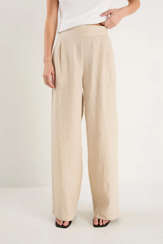 AMONG THE BRAVE Guardian Linen Pull On Pants Stone