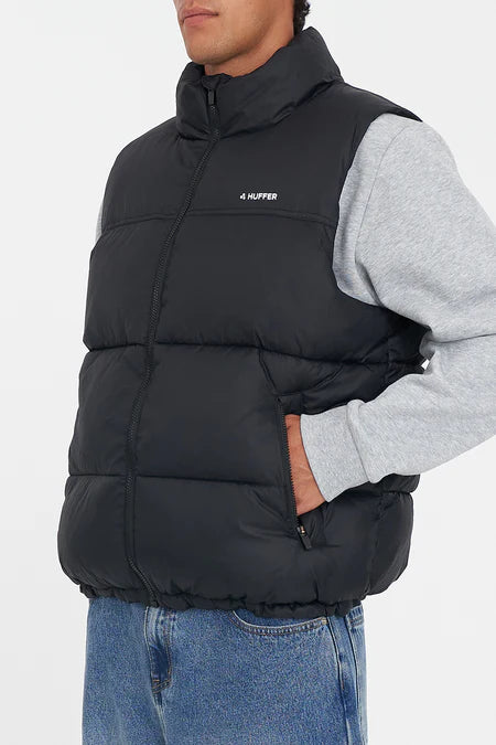 HUFFER Rider Puffer Vest Jacket Black