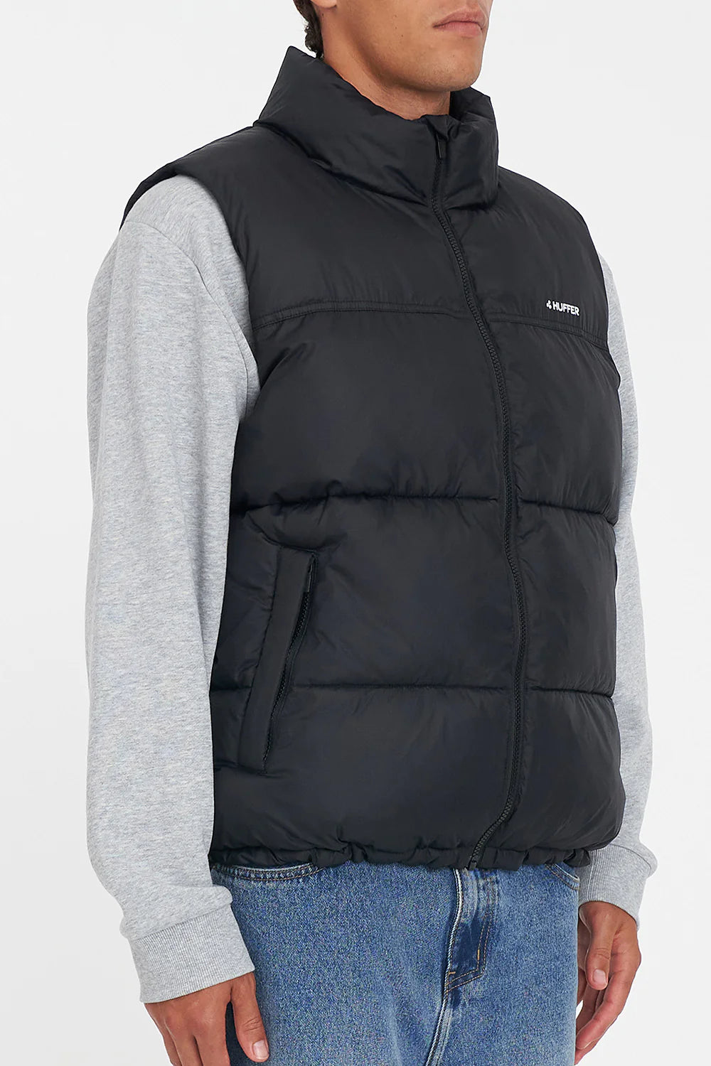 HUFFER Rider Puffer Vest Jacket Black