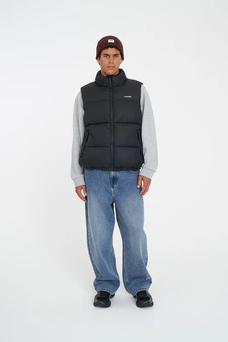 HUFFER Rider Puffer Vest Jacket Black