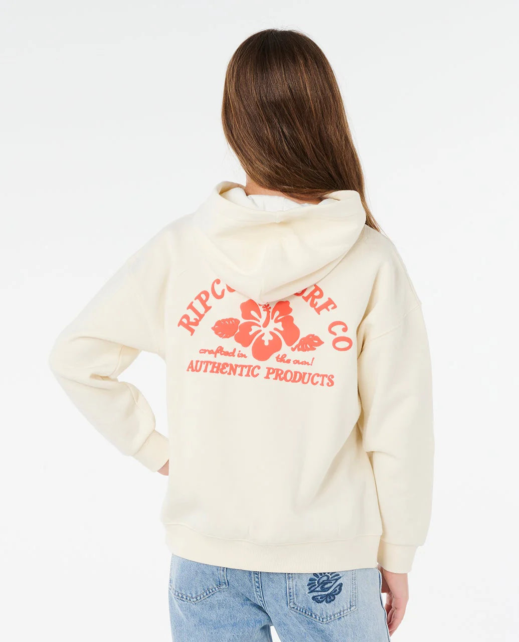 RIP CURL Girl Surf Puff Hood Party Fleece Bone 8-14 years