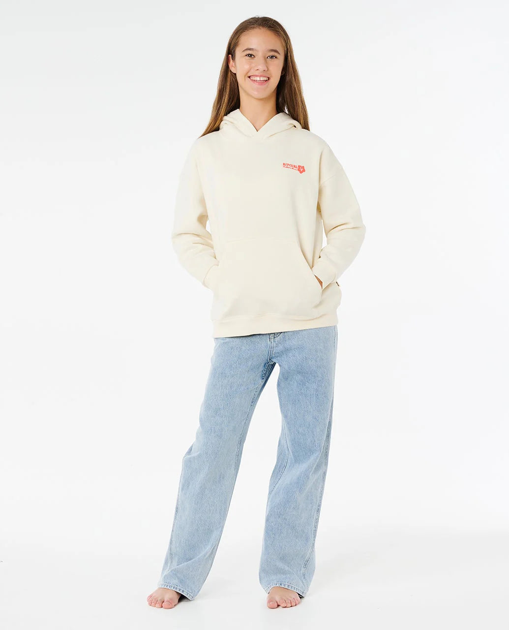 RIP CURL Girl Surf Puff Hood Party Fleece Bone 8-14 years
