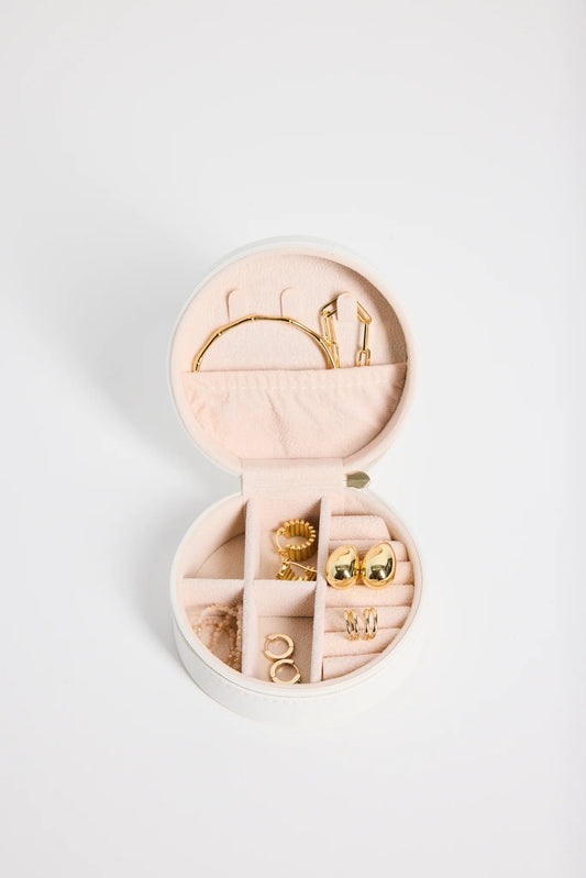 HUMBLE + HEART Round White Jewellery Travel Case