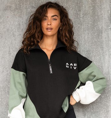 ALL ABOUT EVE Savannah Panel 1/4 Zip Sweatshirt