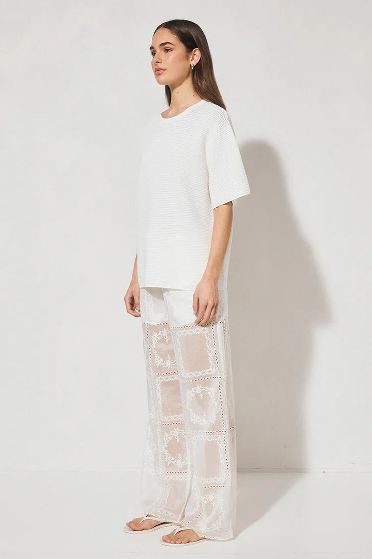 MON RENN Soma Knit Tee White