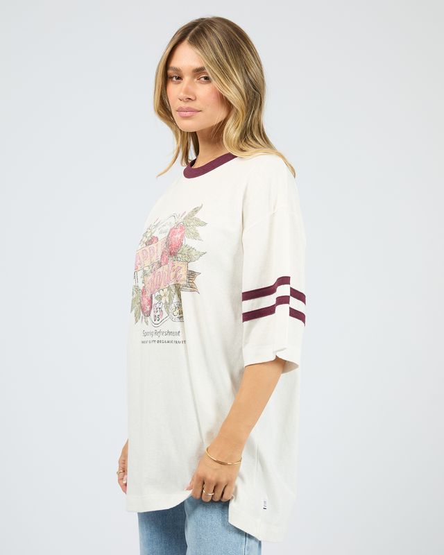 ALL ABOUT EVE Spritz Time Oversized Tee Vintage White