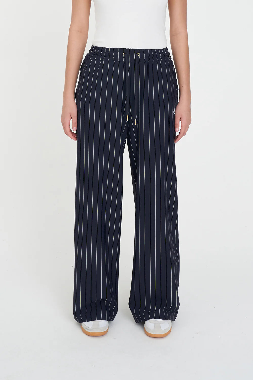 HUFFER Stripe Hailey Trackpant Navy